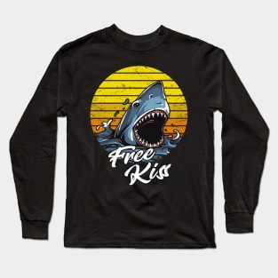 Retro Sun Shark Kiss Long Sleeve T-Shirt